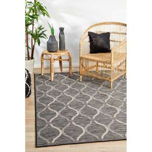 Rug Culture Terrace Trellis Indoor/Outdoor Rug Black