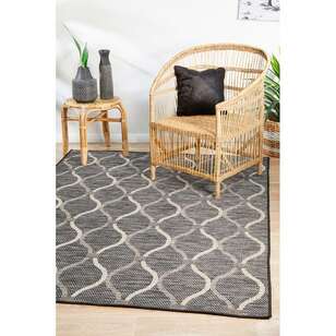 Rug Culture Terrace Trellis Indoor/Outdoor Rug Black