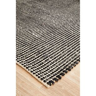 Rug Culture Carlos Felted Wool Rug Black & Natural