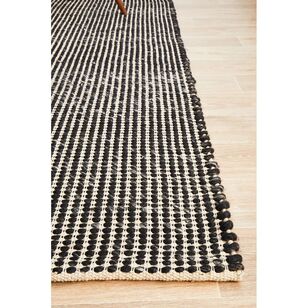 Rug Culture Carlos Felted Wool Rug Black & Natural