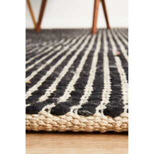 Rug Culture Carlos Felted Wool Rug Black & Natural