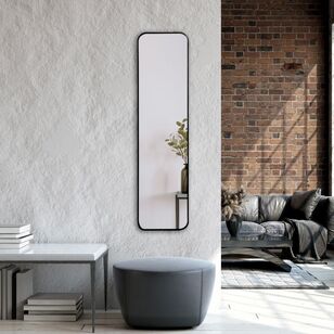 Cooper & Co Elle Black Leaning Wall Mirror I Black 120 x 30 cm