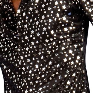 Adult Disco Shirt Black & Silver