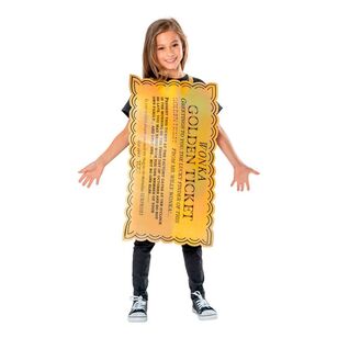 Charlie and The Chocolate Factory Golden Ticket Willy Wonka Kids Tabard Multicoloured 5-8Yrs