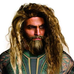 DC Comics Aquaman Adult Beard and Wig Set Multicoloured Adult