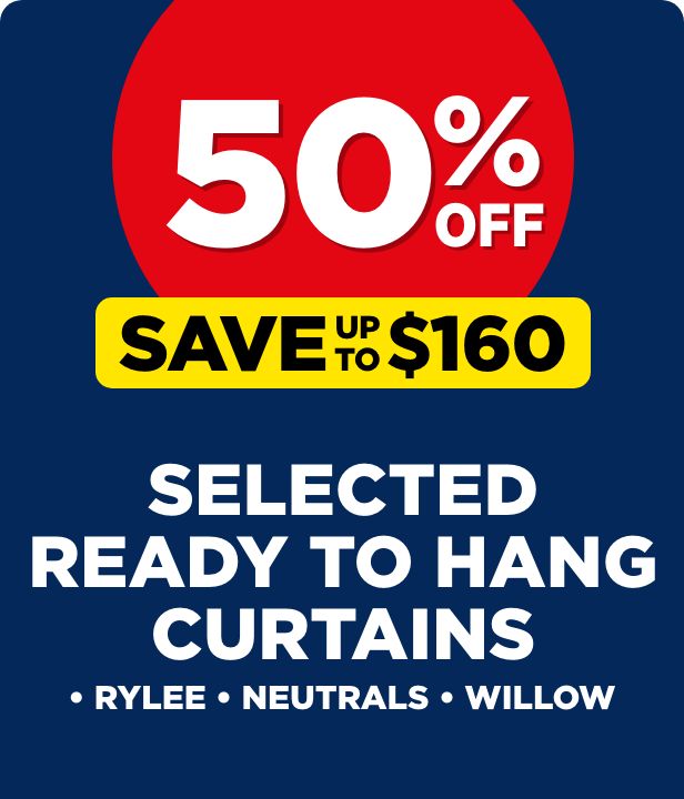  50% Off Selected Ready To Hang Curtains