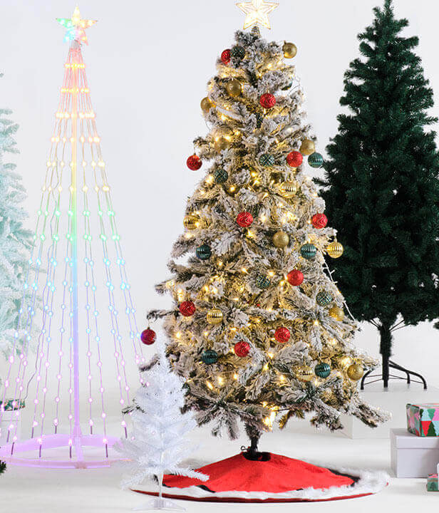 Christmas Tree Mini Flocking Snow Spray Small Christmas Naked Tree Desktop  Decoration. (Color : S) (L)