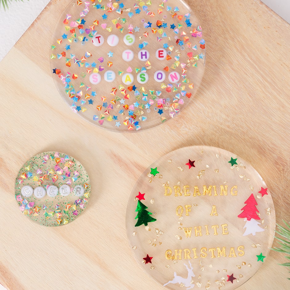 Christmas Resin Coasters Project