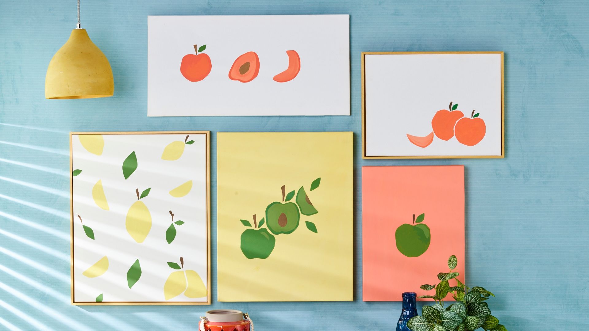 Painting ideas with simple fruit shapes