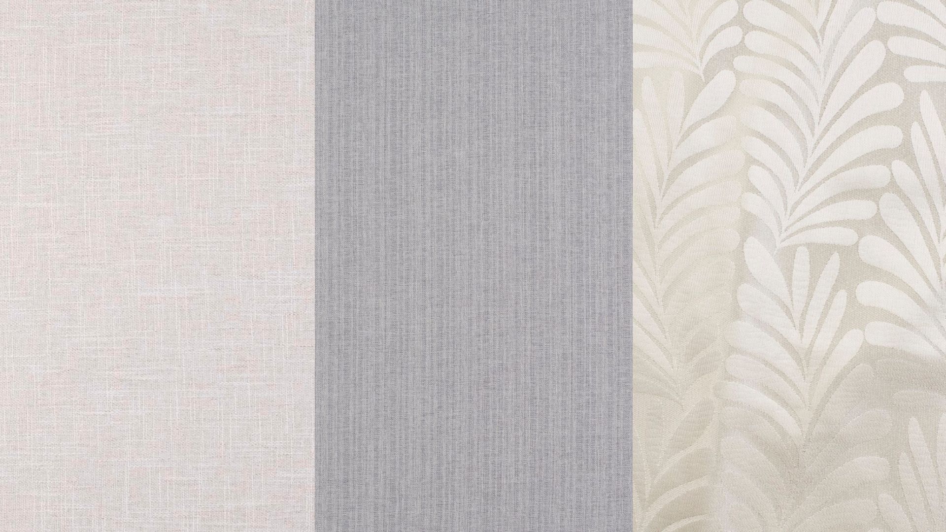 Subtle linen, striping and plant motif curtain fabric patterns