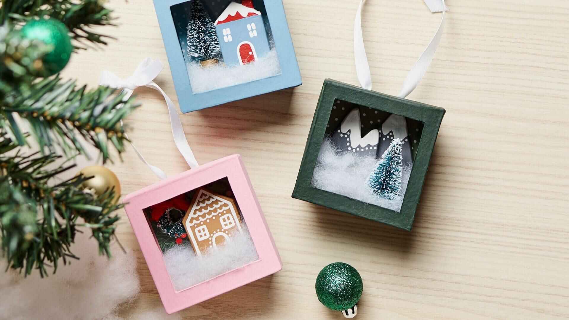 Mini Christmas Village Tree Decorations