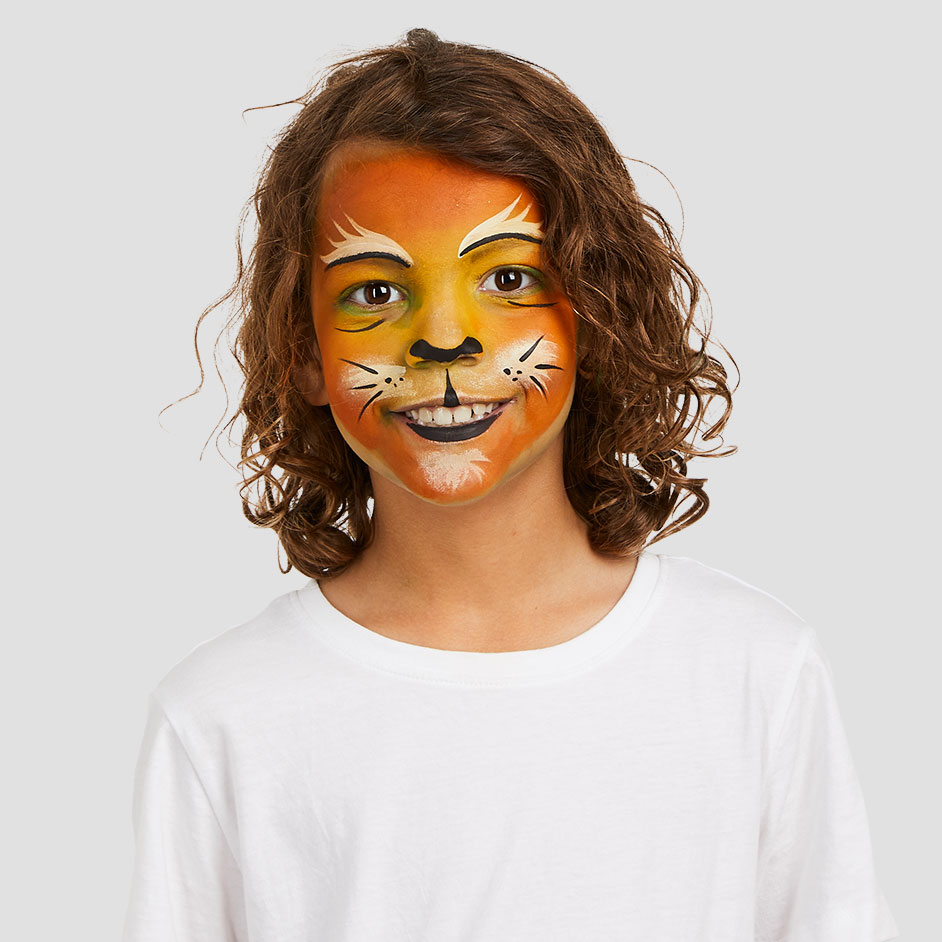 Rainbow Tiger Face Paint Guide - 3 Step Rainbow Tiger Guide