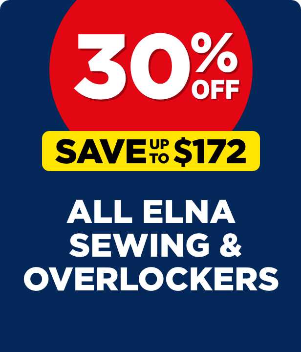30% Off All Elna Sewing Machines & Overlockers