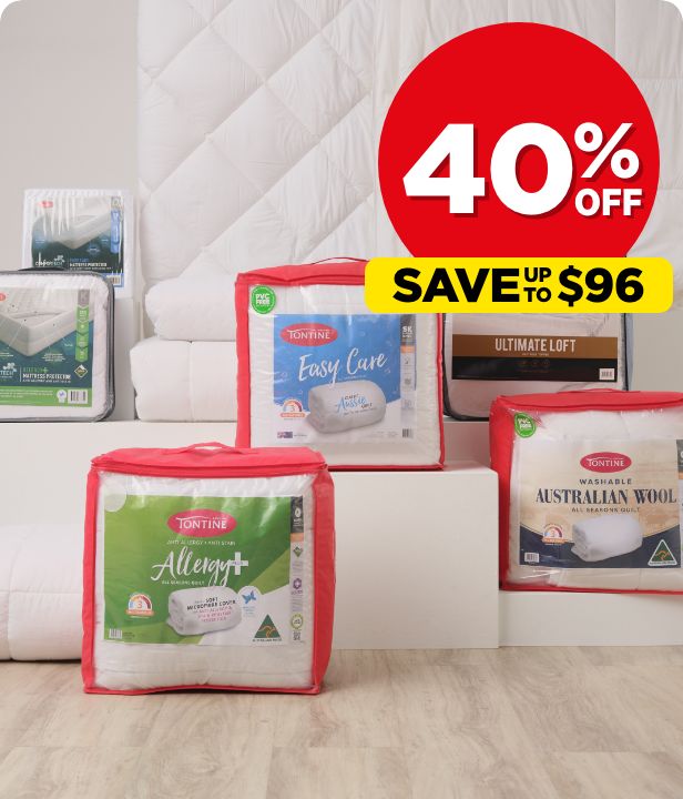 40% Off All Tontine Quilts, Mattress Protectors & Toppers