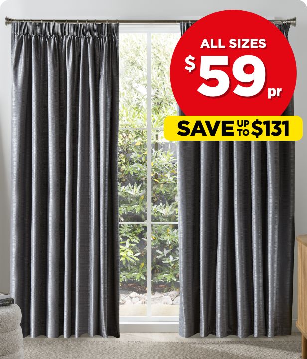 $59 pr Matrix Thermal Ready To Hang Pencil Pleat Curtains