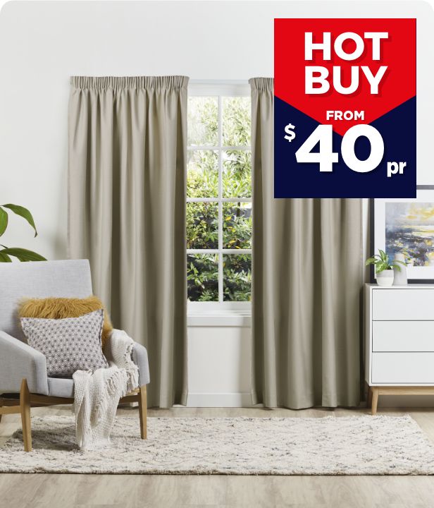 HOT BUY From $40 pr Emerald Hill Turner Thermal Pencil Pleat & Eyelet Curtains