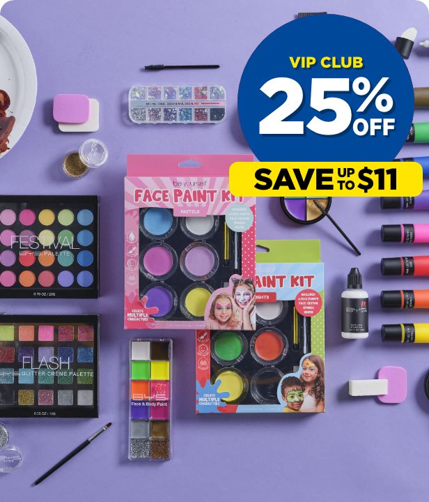 VIP CLUB 25% Off All Party Face Paint