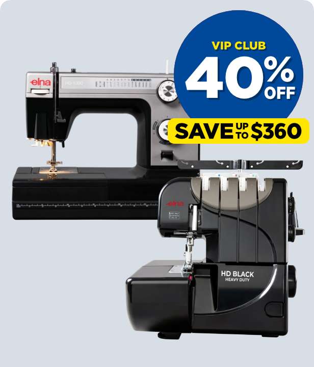 VIP CLUB 40% Off Elna HD Black Sewing Machine & Overlocker