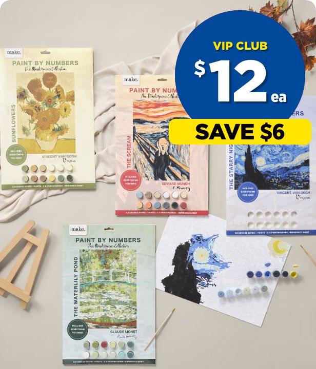 VIP CLUB $12 each Make Paint By Numbers Masterpiece