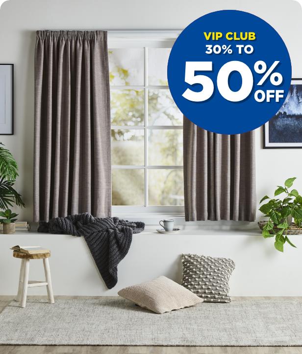 VIP CLUB 30% To 50% Off Ready To Hang Room Darkening Curtains