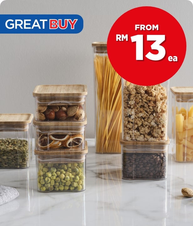 Great Buy: From RM13 each Culinary Co Bamboo Lid Canisters