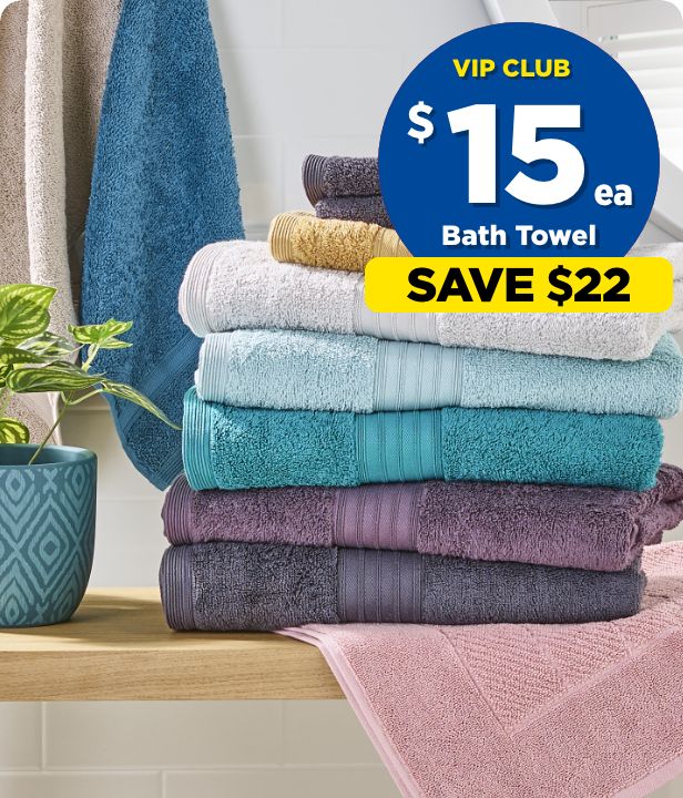 VIP CLUB $15 each Bath Towels from All KOO Bath Towel Egyptian Cotton Towel Range