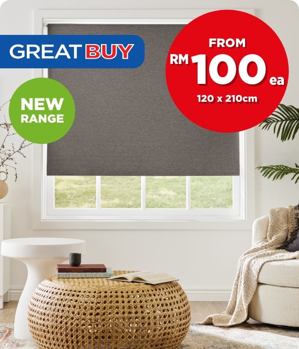 Great Buy: From RM100 each All Emerald Hill Saxby Blockout Roller Blinds