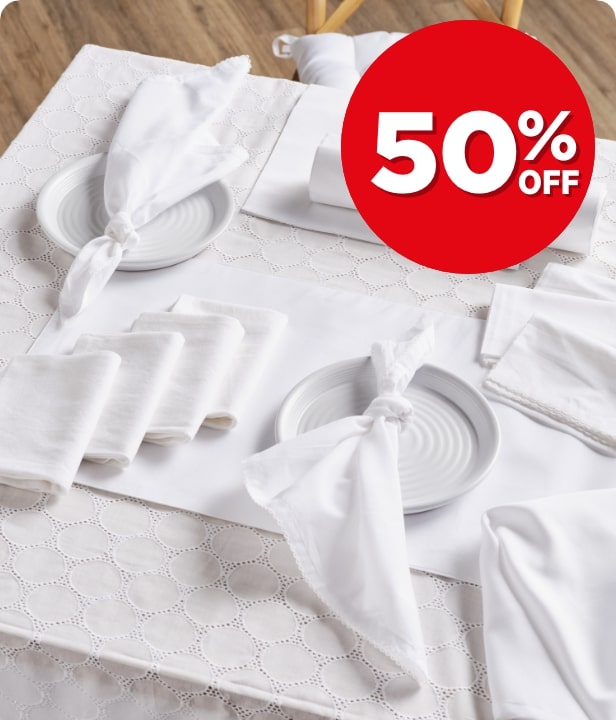 50% Off All Napery