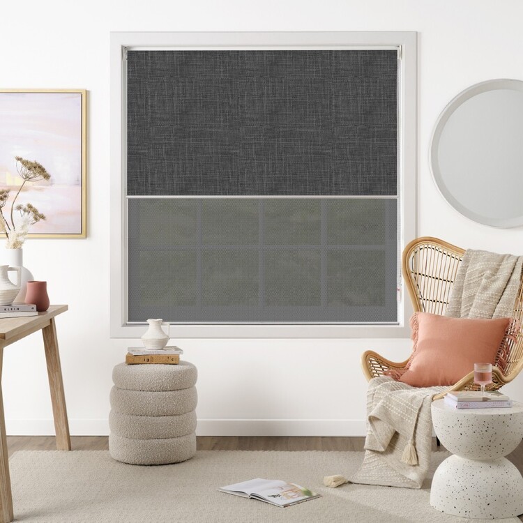 Gummerson Neutrals Dual Roller Blind Charcoal