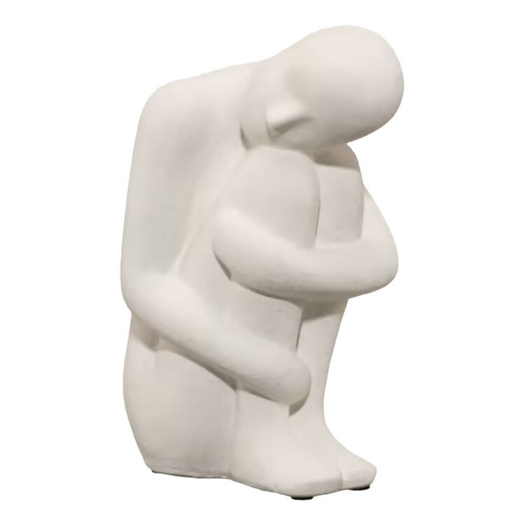 Bouclair Soft Elements Ceramic Abstract Body Ornament White 10.5 x 21.5 cm