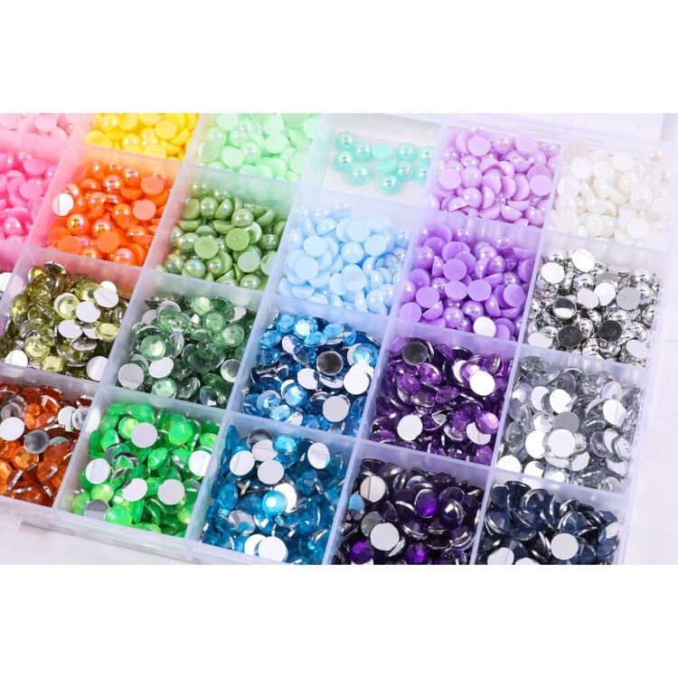 BEADSLAND 4300pcs Flatback Clear Rhinestones for Crafts, 6 Sizes