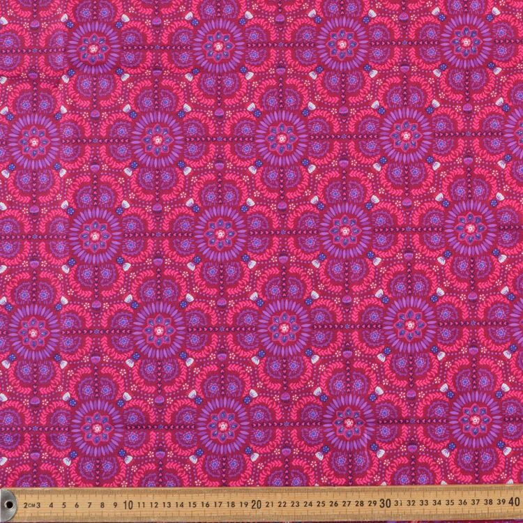 Flower Mosaic 112 cm Cotton Fabric Pink 112 cm