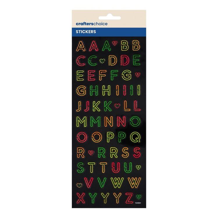 Crafters Choice Neon Alphabet Stickers Neon Alphabets