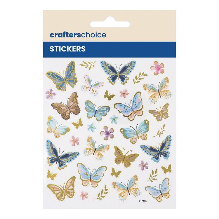 Crafters Choice Foil Blue Butterfly Stickers Foil Butterfly