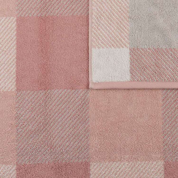 KOO Serene Check Towel Collection Blush