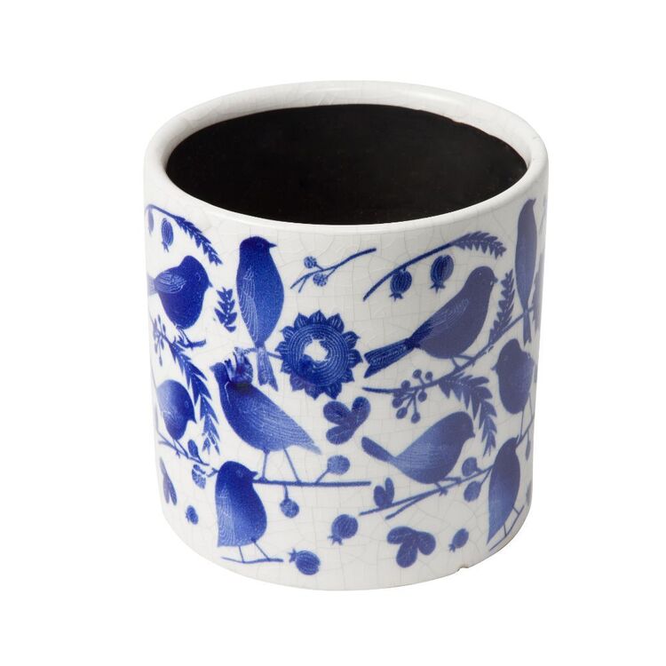 Blue Bird Planter Pot Multicoloured 12.5 x 12 cm