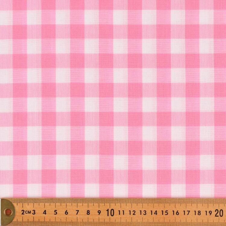 1/2 inch Yarn Dyed Gingham 112 cm Cotton Fabric Pink