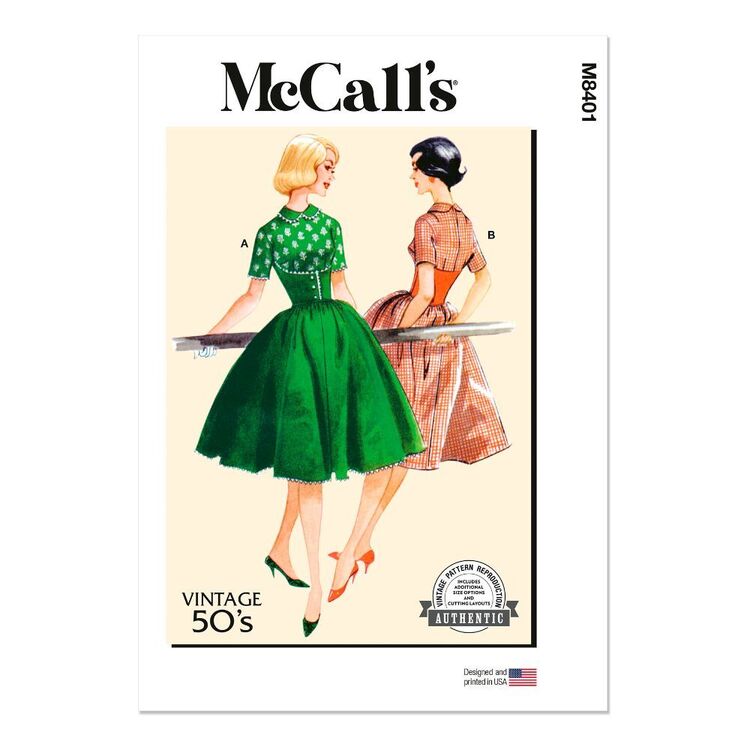 Mccalls M8401 Misses Dresses Pattern White