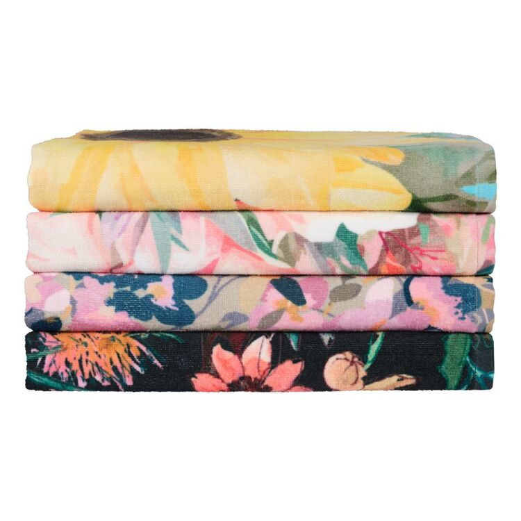 KOO Floral Printed Towel Collection Abstract Floral