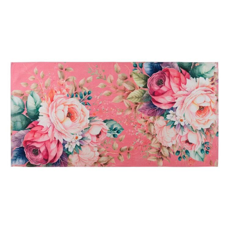 KOO Floral Printed Towel Collection Rose Floral