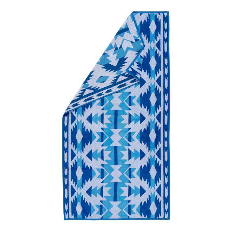 Logan & Mason Jacquard Beach Towels Aztec Blue