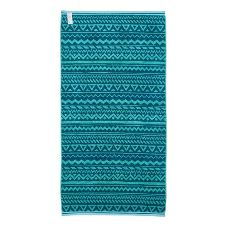 KOO Jacquard Beach Towels Rei Aztec Teal