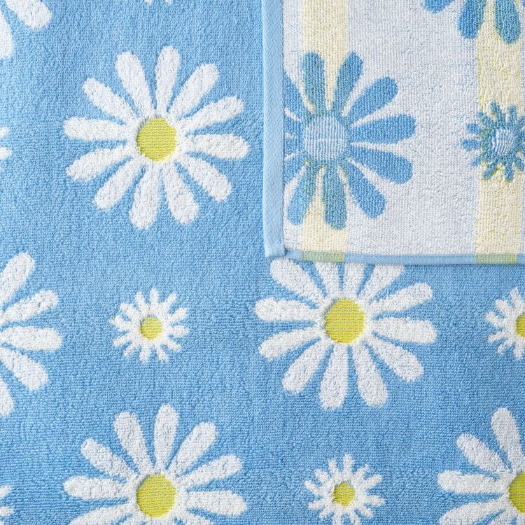 KOO Freya Daisy 550GSM Towel Collection Blue