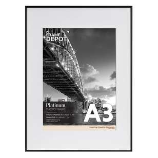 Frame Depot Platinum Metal Poster Frame Black A2 / A3