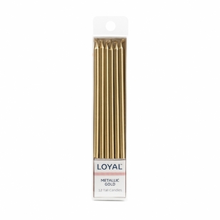 Loyal Tall Candle 12 Piece Set Gold