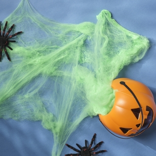 Spooky Hollow Spider Web Decoration Green 60 g