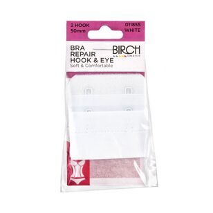 Birch Bra Repair 2 Hook and Eye White 50 mm