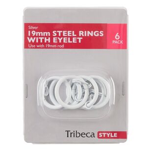 Tribeca 19 mm Steel Rings With Eyelets White