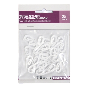 Tribeca Nylon Gather Hooks 25 Pack Clear