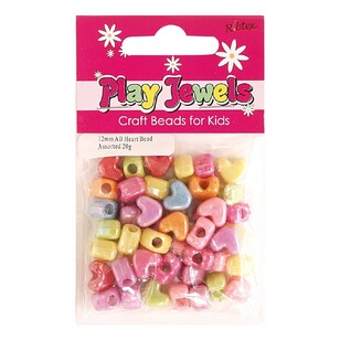 Ribtex Play Jewels Heart Beads Multicoloured 12 mm